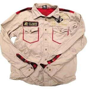 Clench Shirt Mens Extra Large XL Embroidered  Pride The Glory Design Long Sleeve